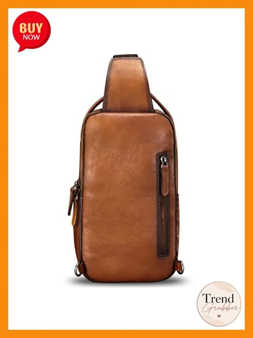 Genuine Leather Sling Bag Crossbody Backpack Handmade Shoulder Hiking Daypack